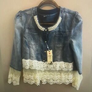 Denim and Lace Women's Jacket